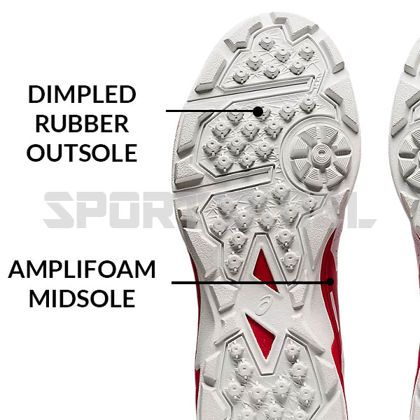 Dimpled Rubber outsole and Amplifoam midsole